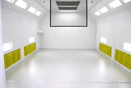 View of paint booth.